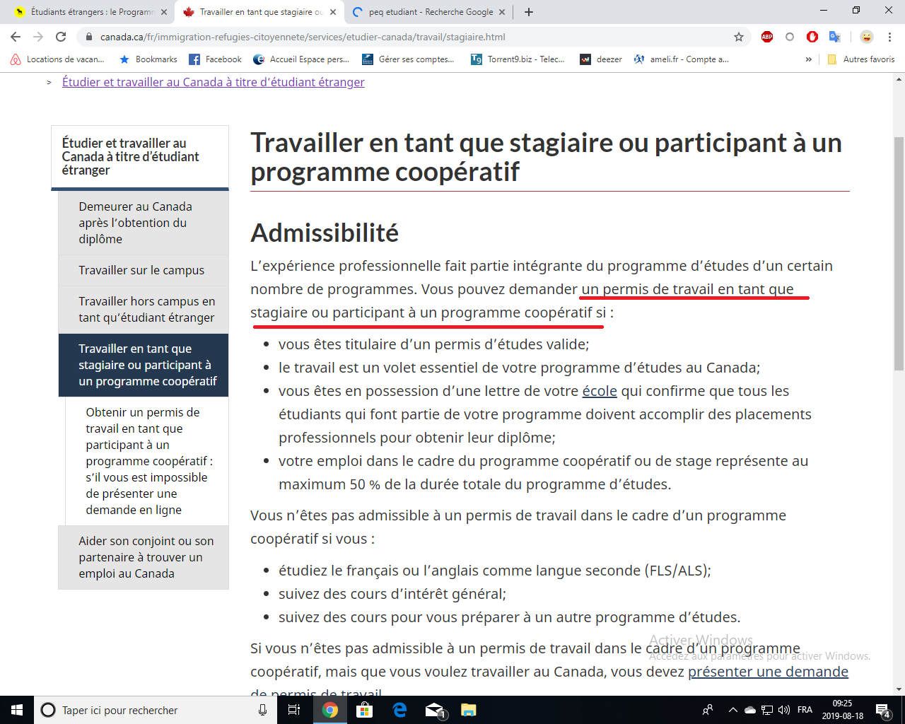 Travailler au canada sans diplome 2020